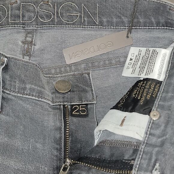 Goldsign Lure Gray Distressed Skinny Jeans - Picture 9 of 16